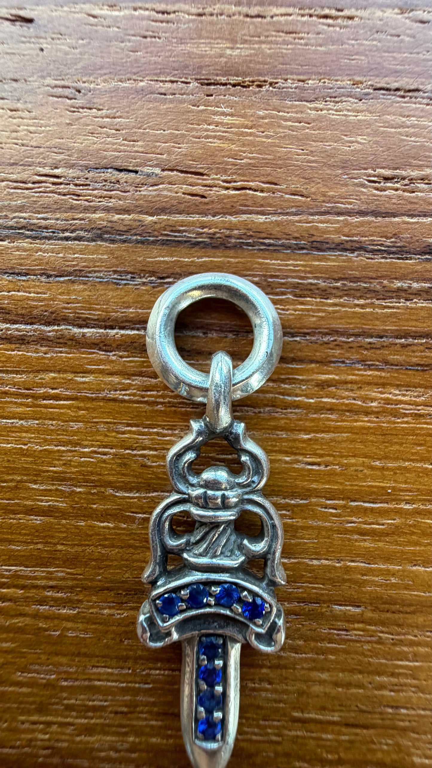 CHROME HEARTS #5 DAGGER BLUE SAPPHIRE/SILVER PENDANT