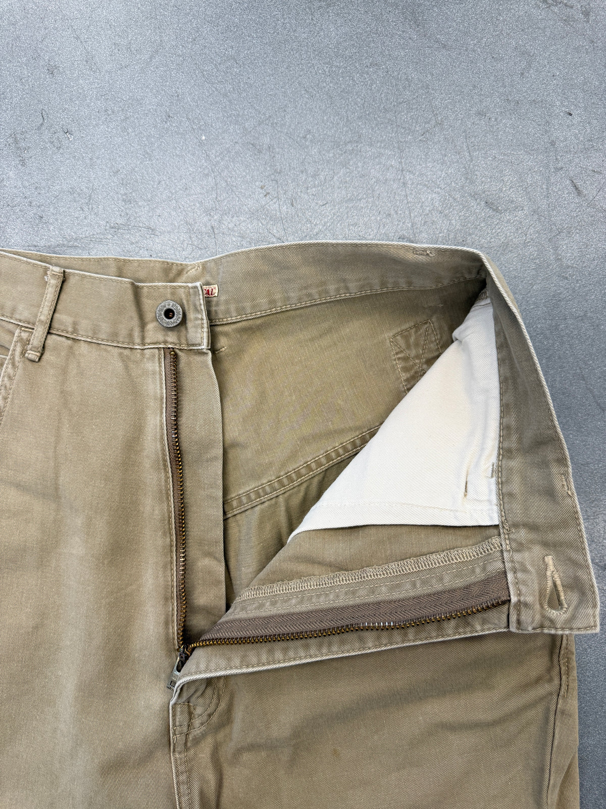 KAPITAL CHINO PANTS WITH BELT BUCKLE BACK KHAKI