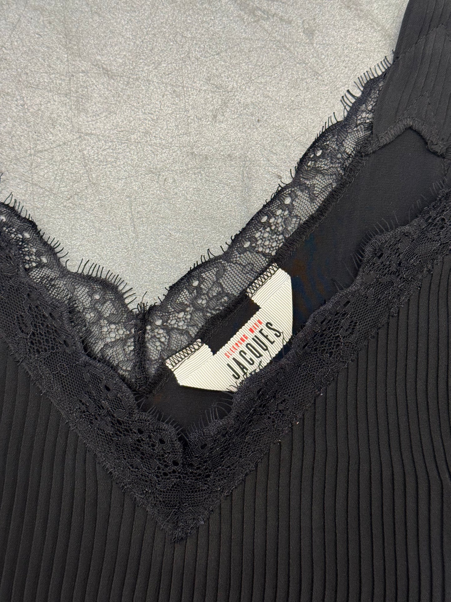 SLEEPING WITH JACQUES BLACK SILK SLEEPWEAR DRESS