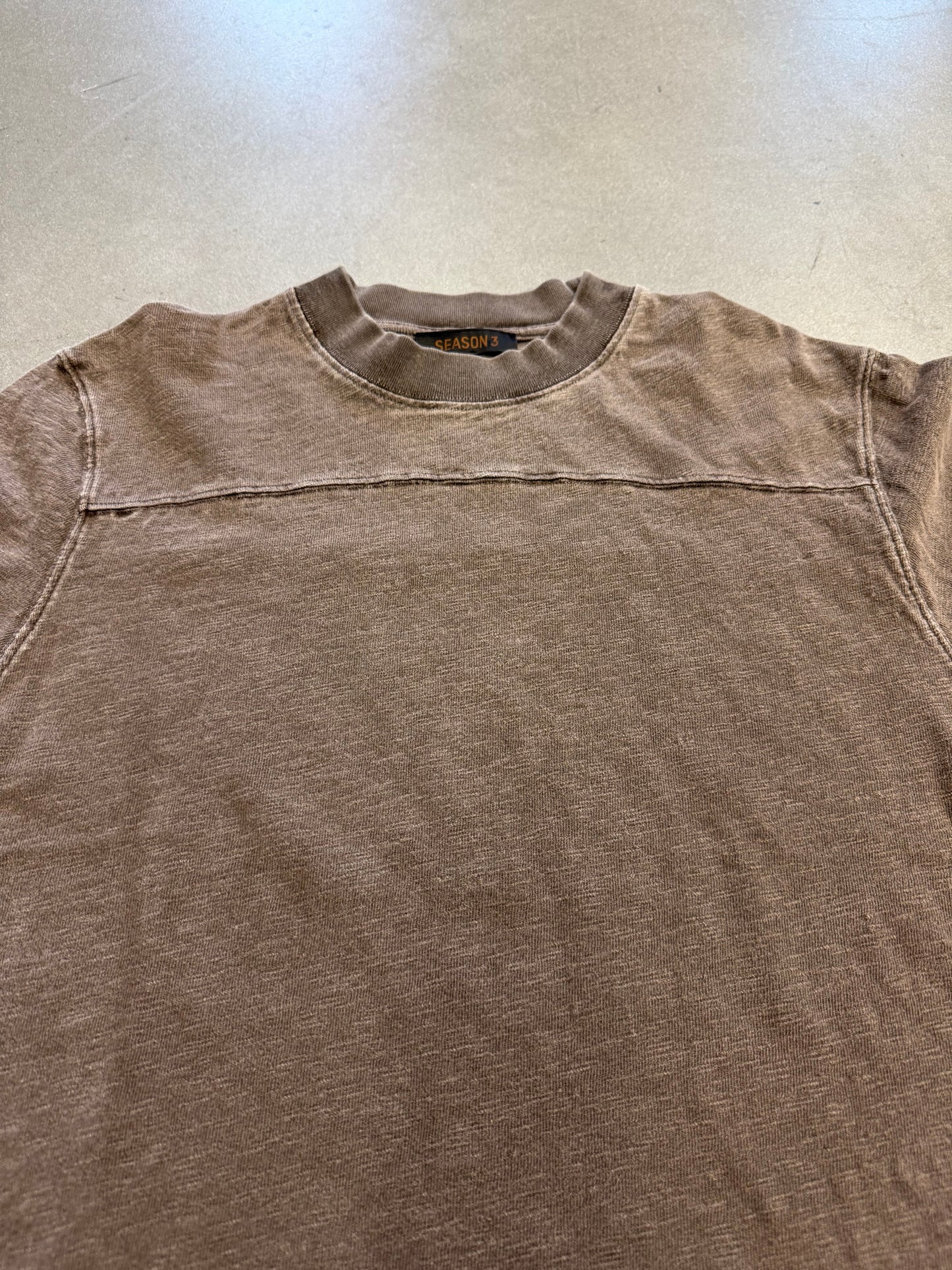 YEEZY SEASON 3 CROPPED COLLEGE SLUB KNIT TEE - ONYX SHADE (S)