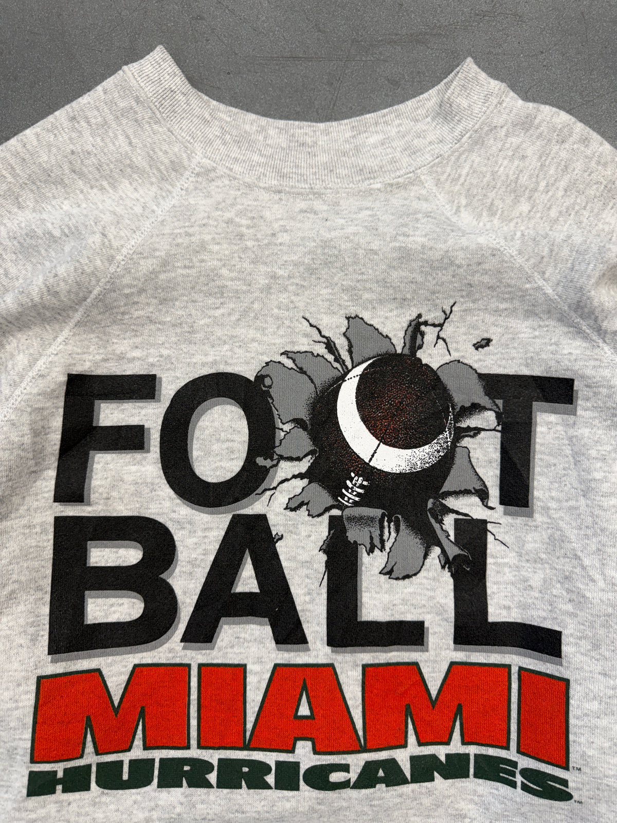 ‘90S FOOTBALL MIAMI HURRICANES CREWNECK SWEATER (TULTEX TAG)