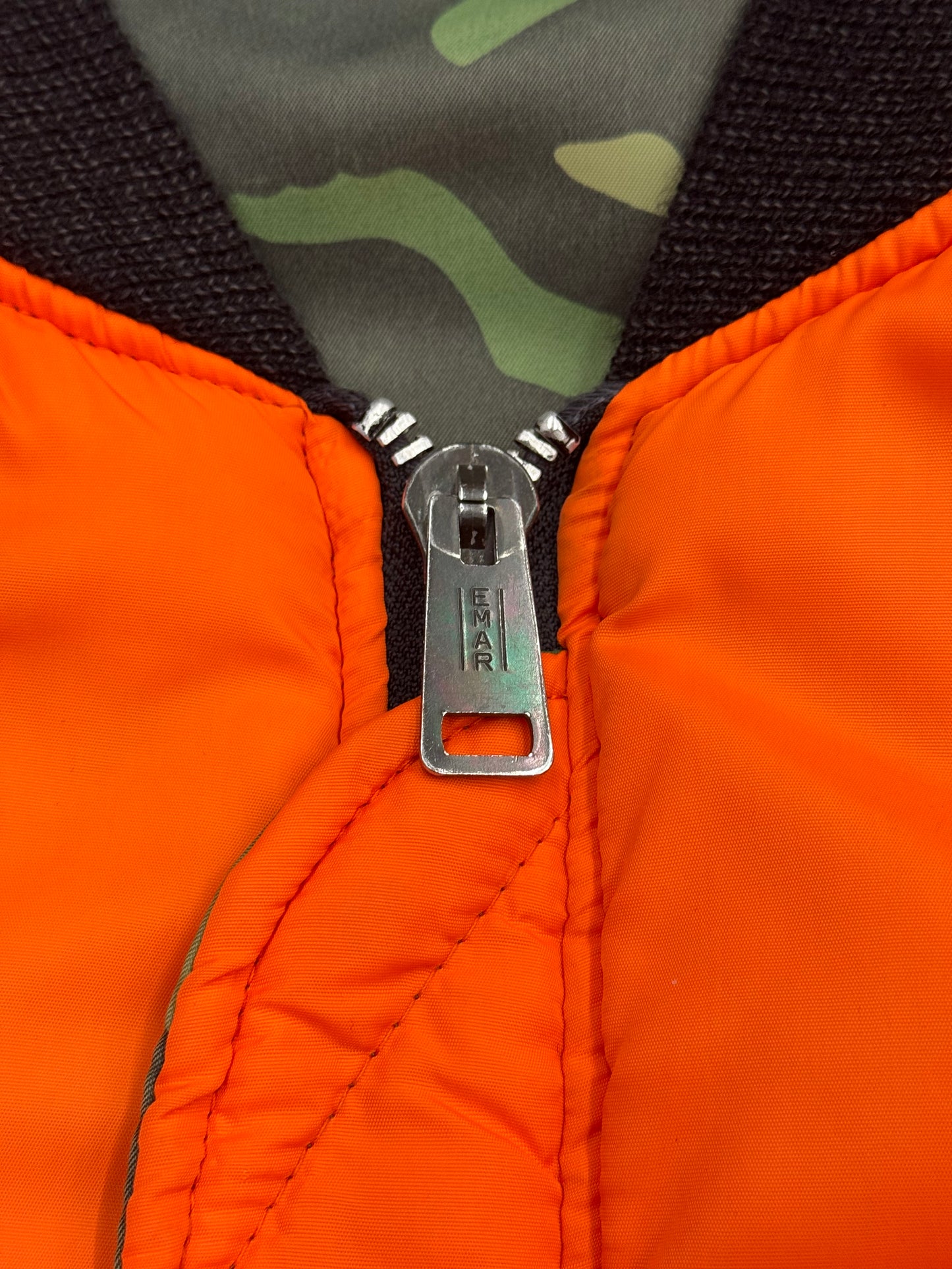 70S REVERSIBLE CAMO FULL-ZIP PUFFER JACKET