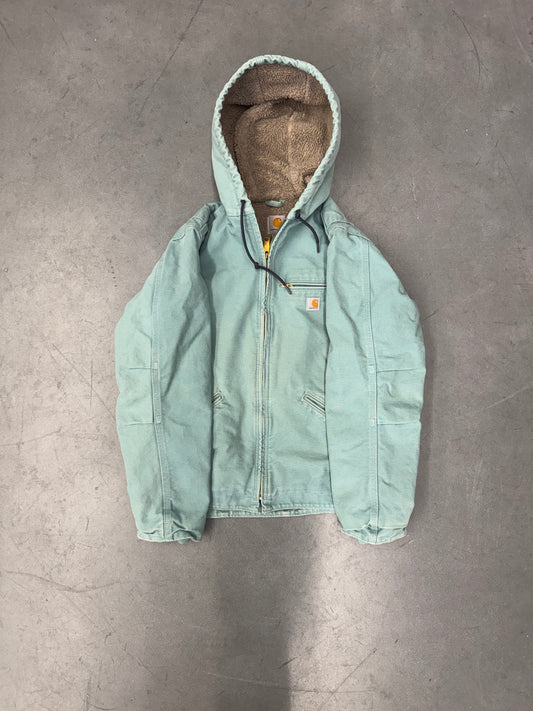 2000'S YOUTH CARHARTT FLEECE-LINED HOODED CANVAS WORK JACKET (WJ141454)