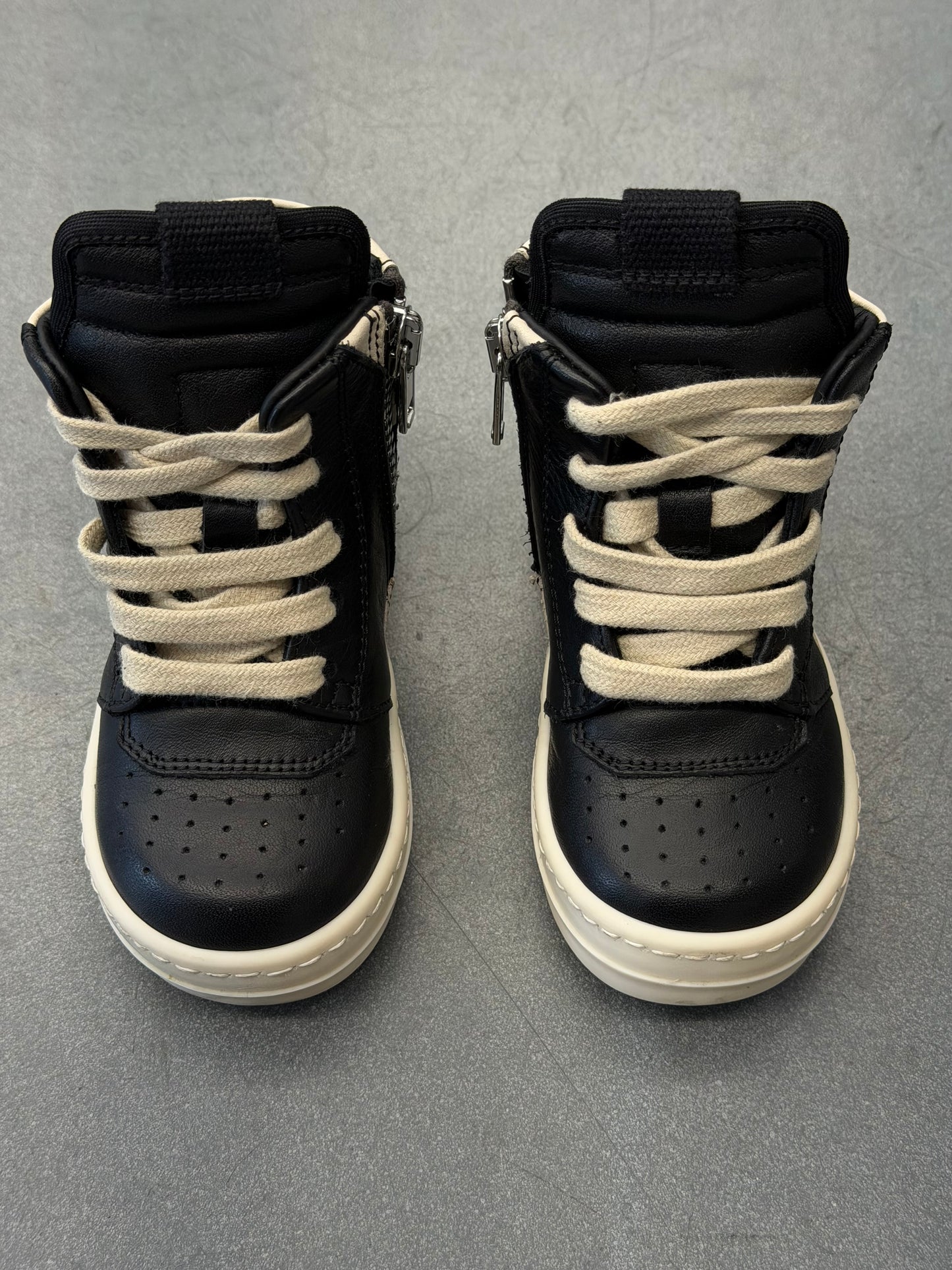 RICK OWENS KIDS BABY GEO HIGH-TOP SNEAKER - BLACK/MILK/MILK