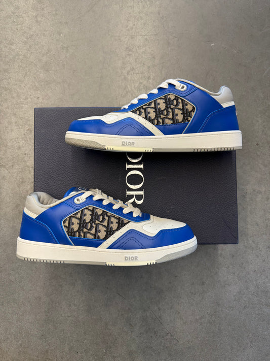DIOR SIZE 43 B27 OBLIQUE LOW TOP SNEAKER (BLUE) (PRE-OWNED NO BOX)