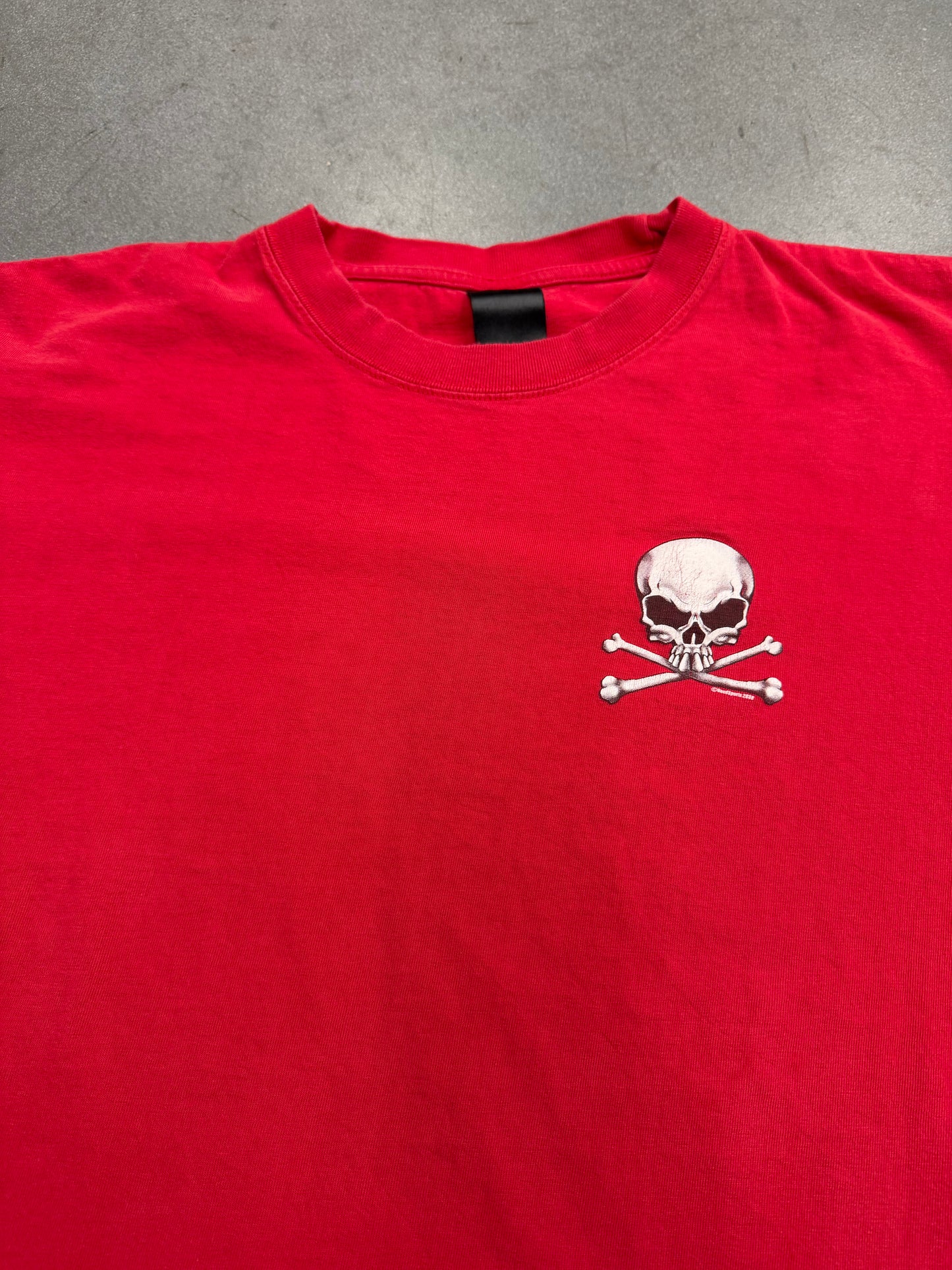 2001 GOOD SPORTS SKULL AND CROSSBONES LS TEE (FADED BLACK TAG)