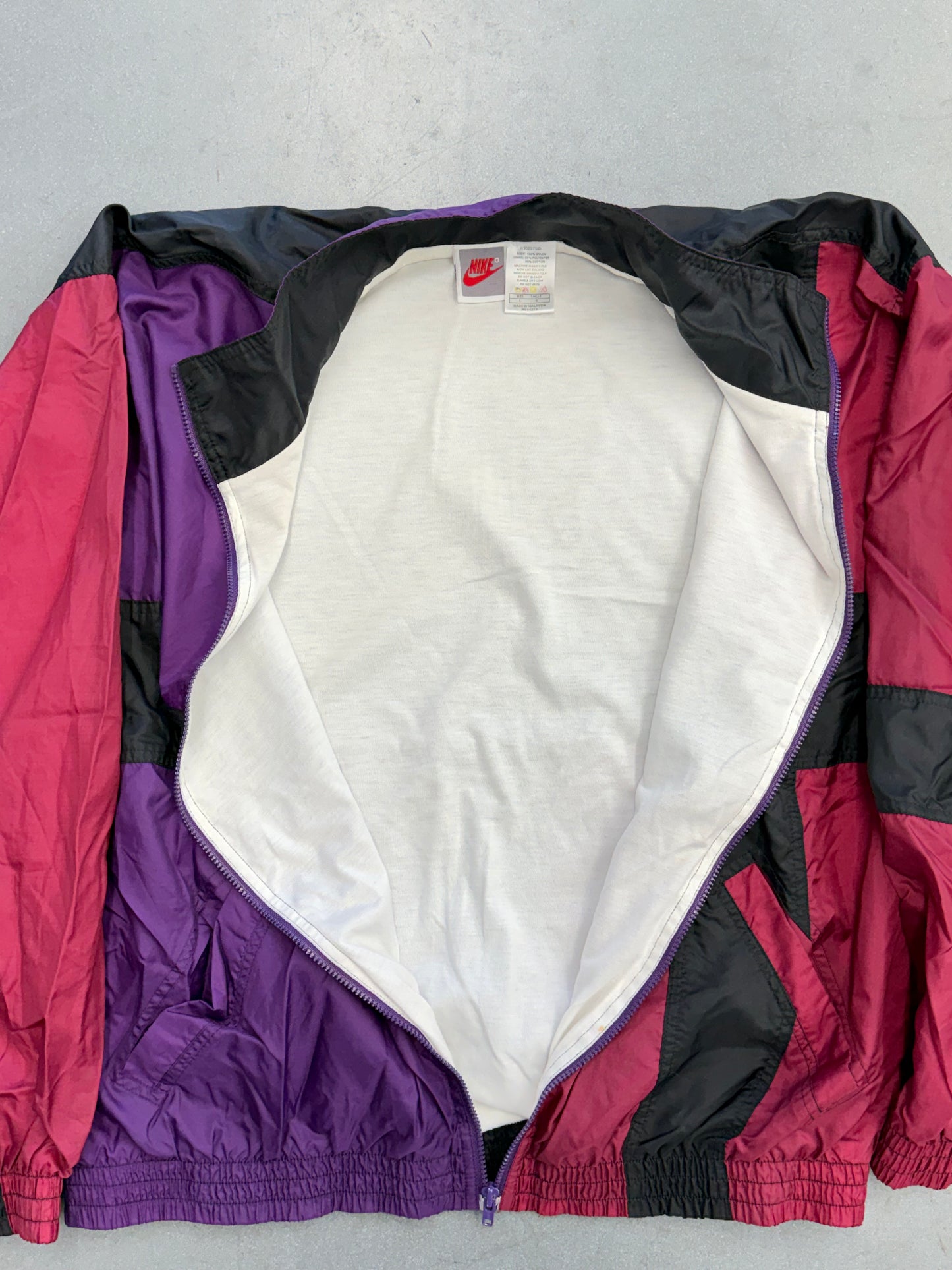 90S NIKE AIR COLORBLOCK ZIP-UP WINDBREAKER - FIREBERRY