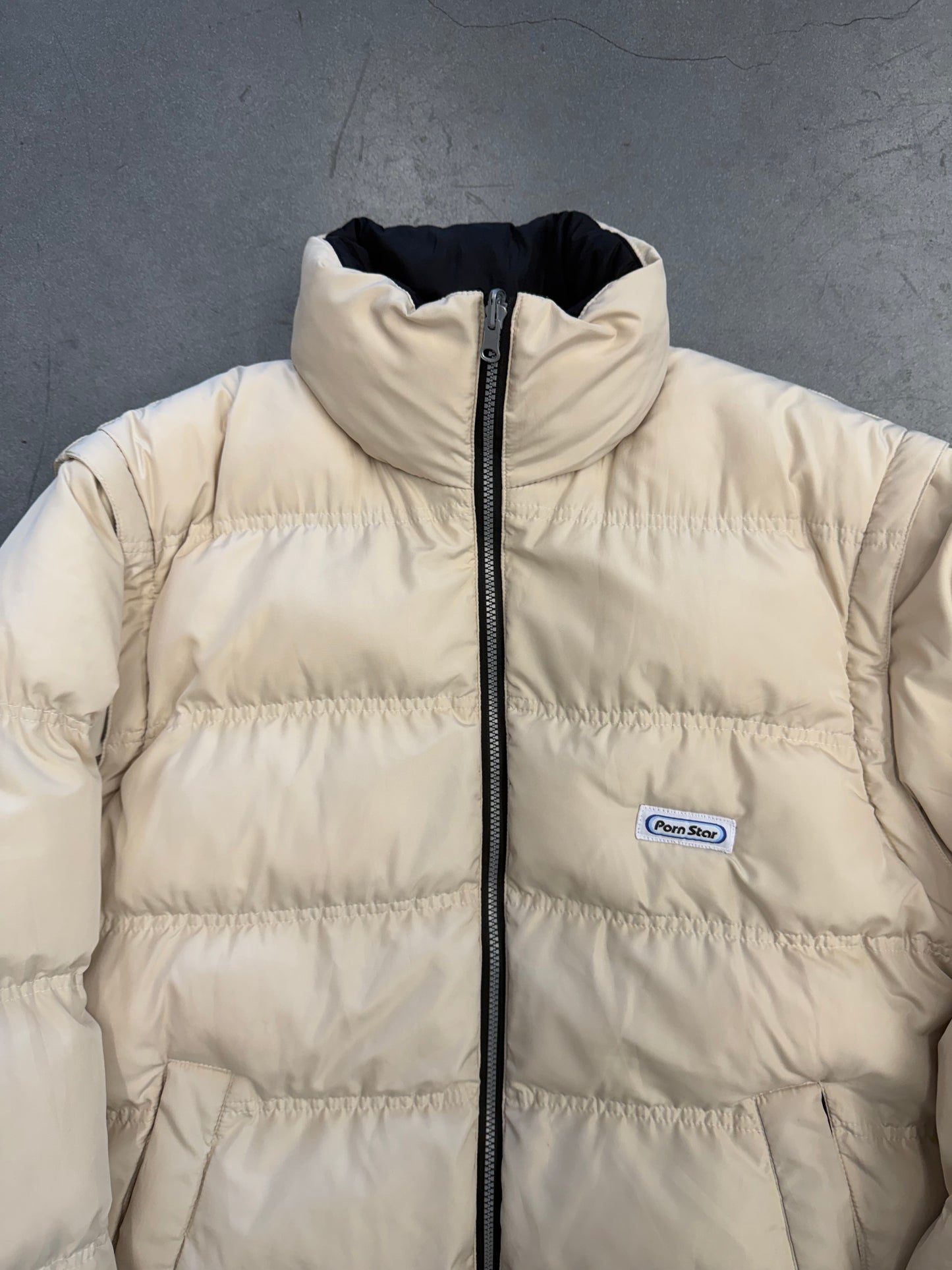 VINTAGE PORN STAR CONVERTIBLE PUFFER JACKET