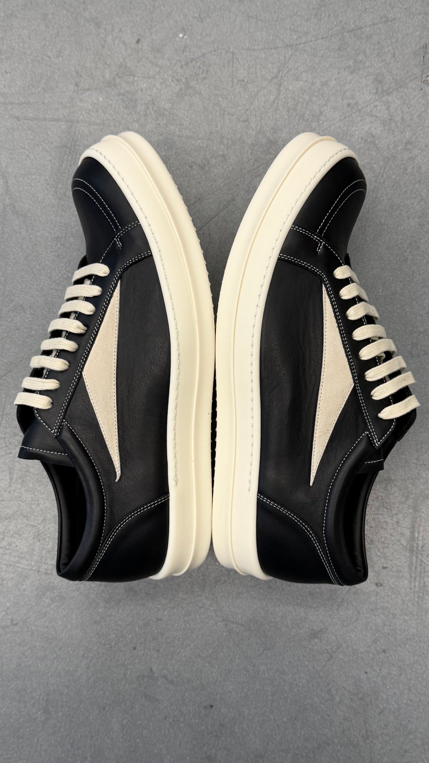 RICK OWENS VINTAGE SNEAKS - BLACK/MILK/MILK