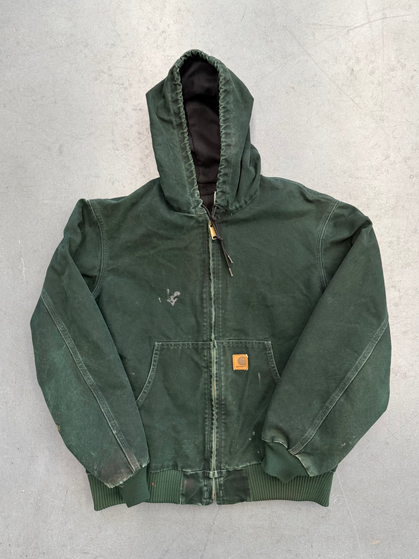 2000'S CARHARTT INSULATED CANVAS HOODIE - DARK GREEN (J160SPC L)