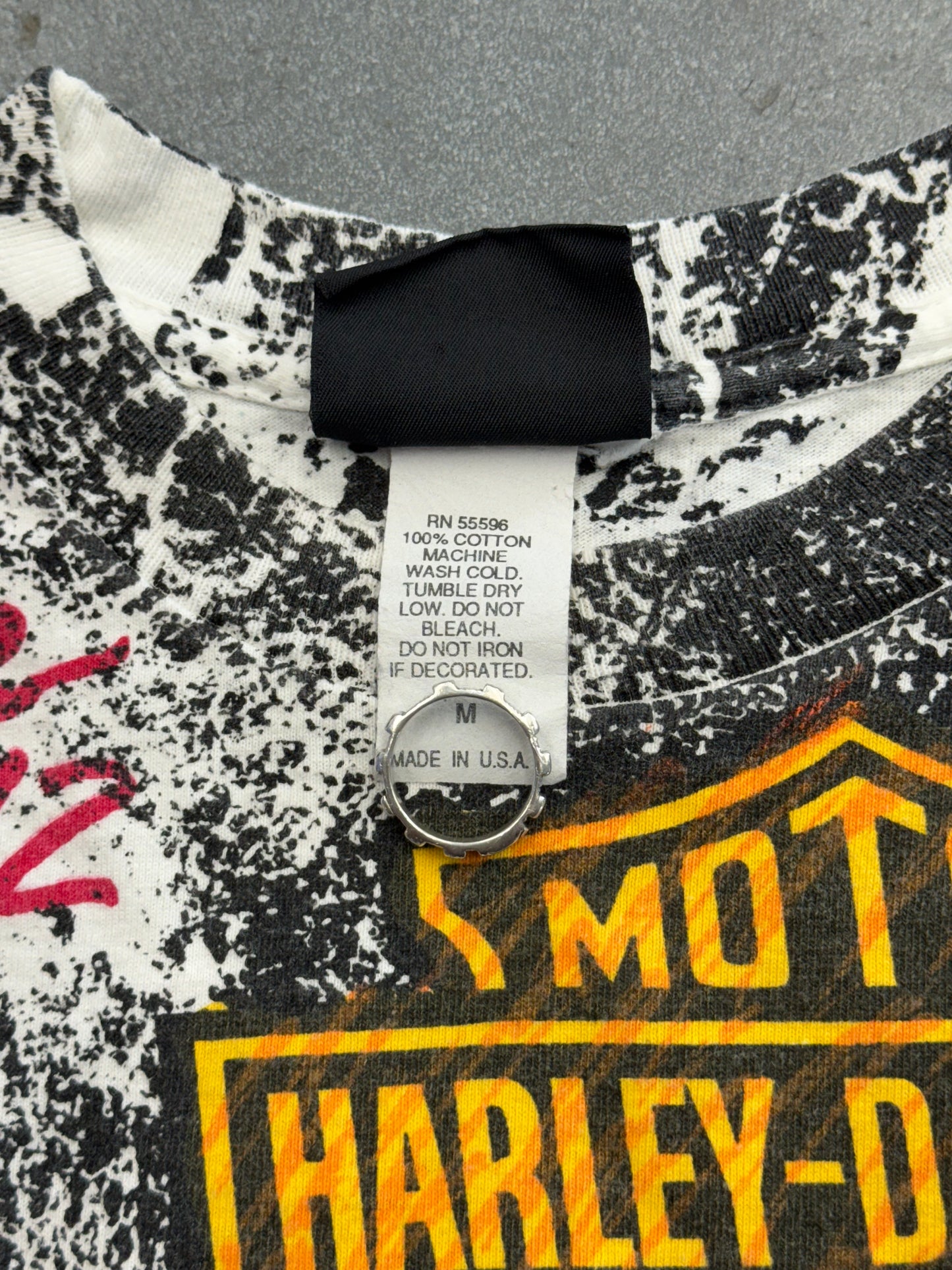 1992 HARLEY-DAVIDSON BIKE WEEK EAGLE AOP TEE (BLACK HARLEY TAG)