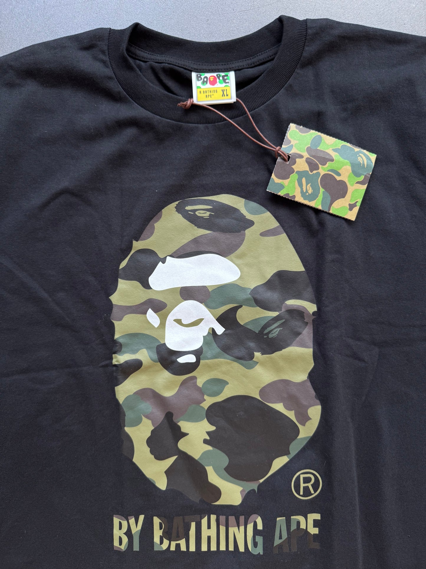 A BATHING APE BAPE BIG HEAD CAMO PRINT TEE