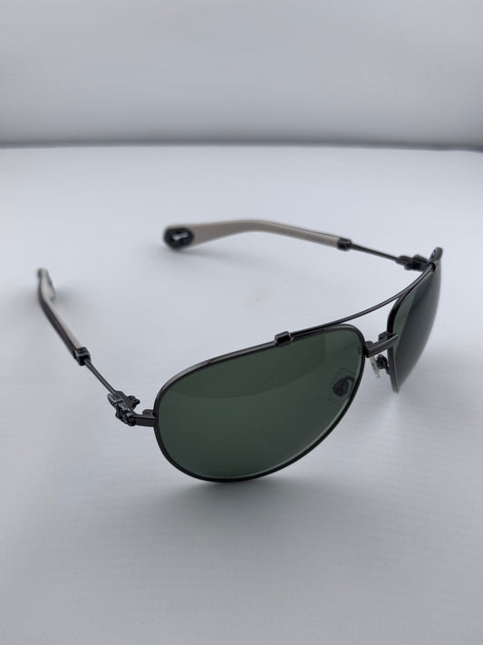 CHROME HEARTS STONED WHITE/BROWN SUNGLASSES (WITH CASE)