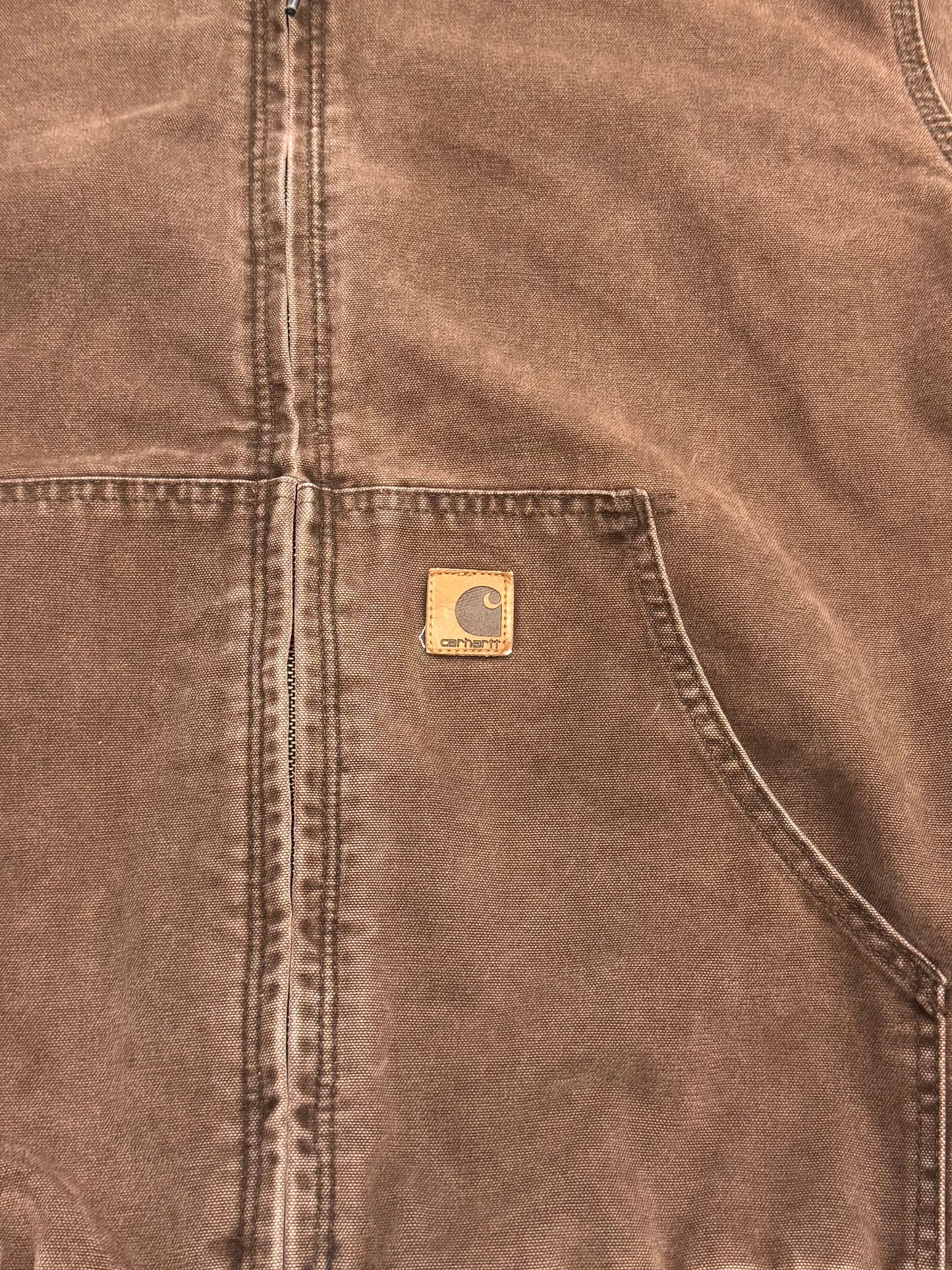00S CARHARTT MESH-LINED CANVAS ZIP-UP WORK JACKET (J25CHT)