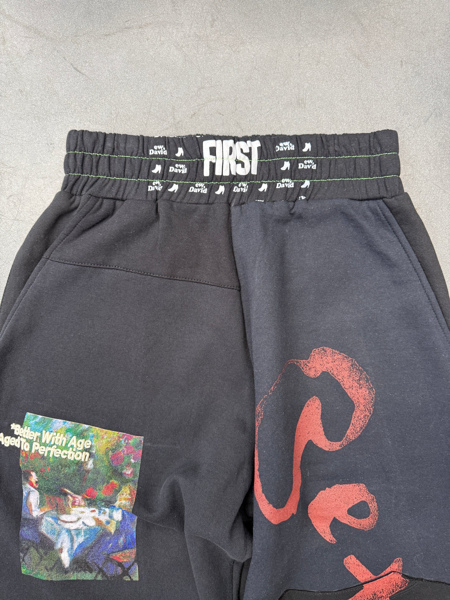 BETTER WITH AGE BLACK REMOIR RECONSTRUCTED SWEATPANT