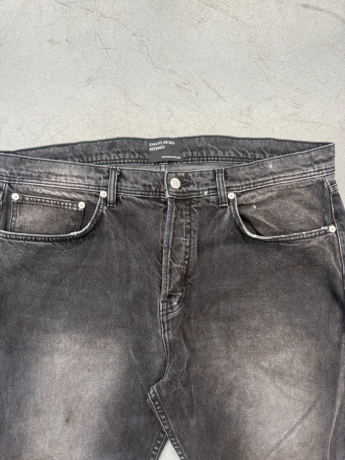 2025 ENFANTS RICHES DEPRIMES DISTRESSED BAGGY FLARED JEANS - BLACK