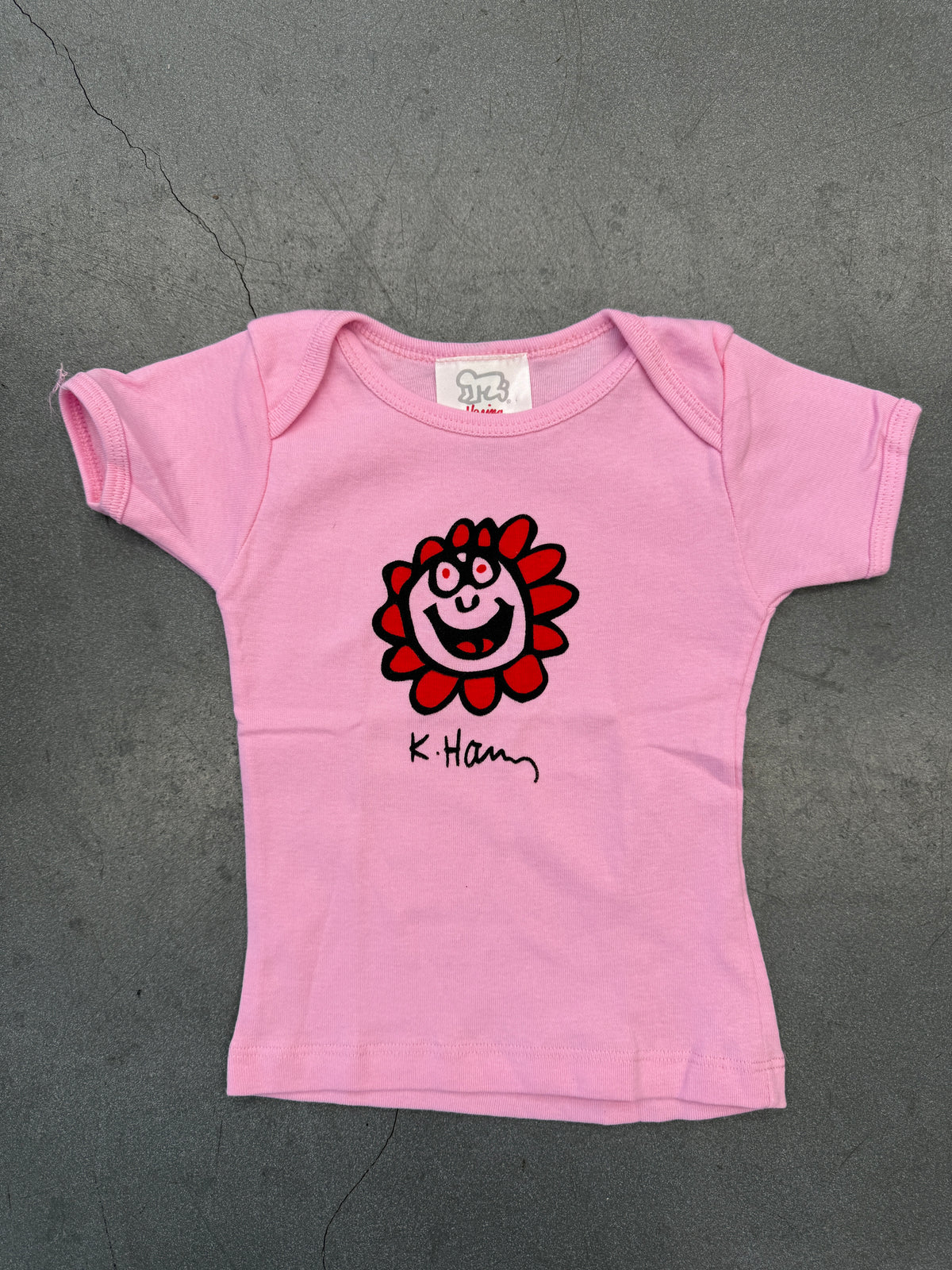 Y2K VINTAGE KEITH HARING SMILING FLOWER BABY TEE (HARING BABY TAG)