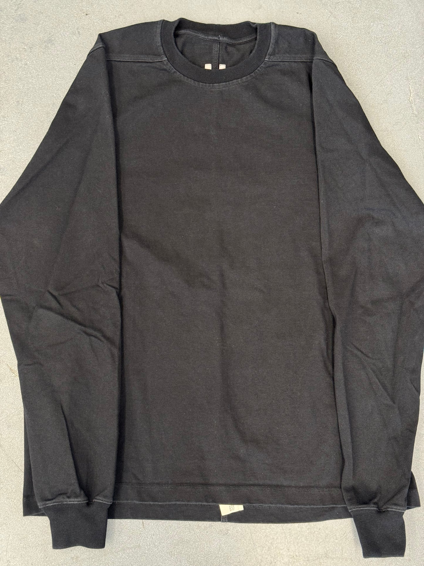RICK OWENS BASIC BLACK THICK LONGSLEEVE SPLIT BACK