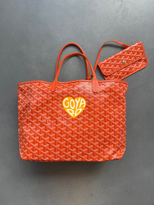 GOYARD SAINT LOUIS COATED CANVAS TOTE BAG (ORANGE)