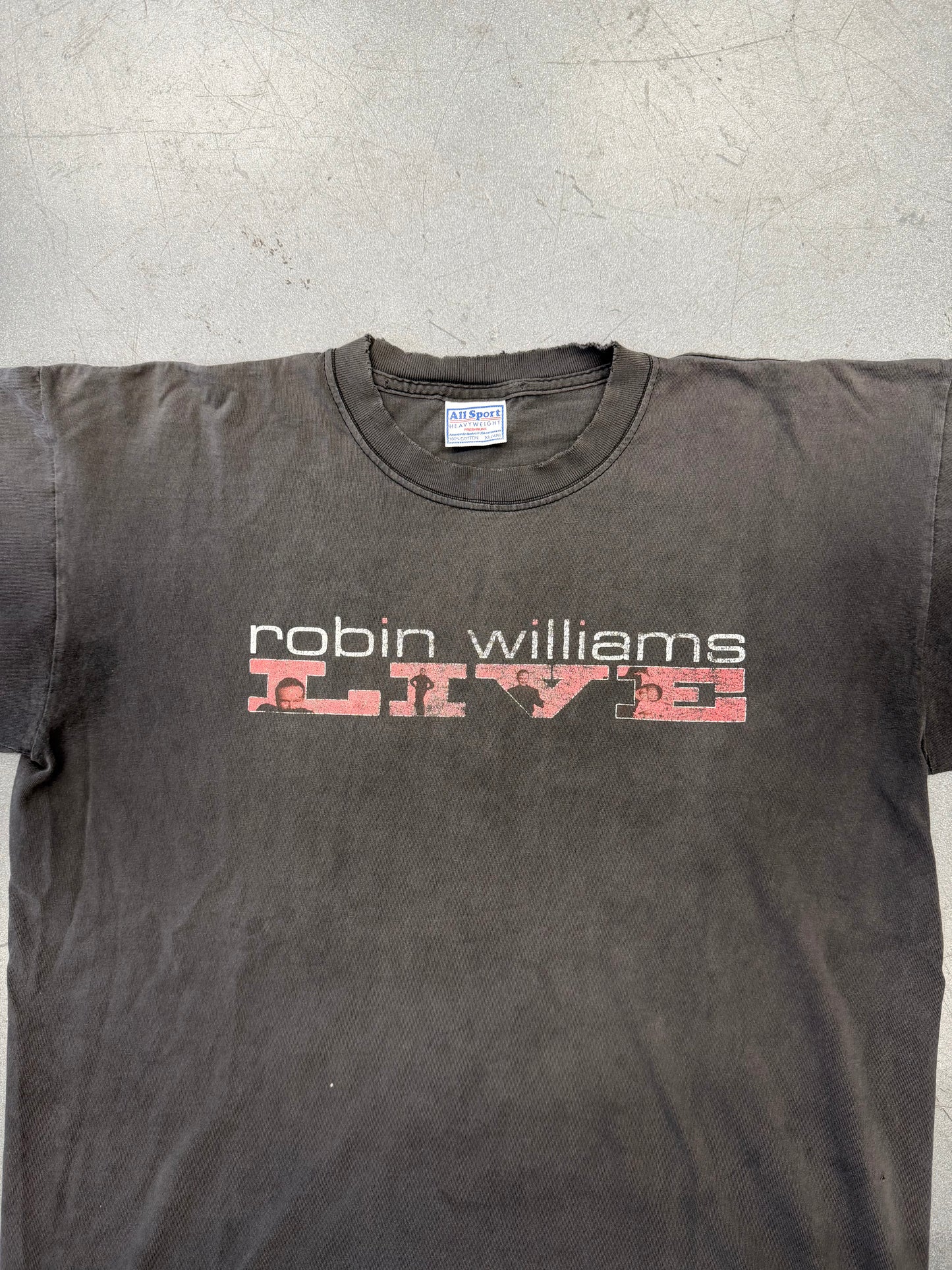 VINTAGE ROBIN WILLIAMS LIVE PARENTAL ADVISORY TEE (ALL SPORT TAG)