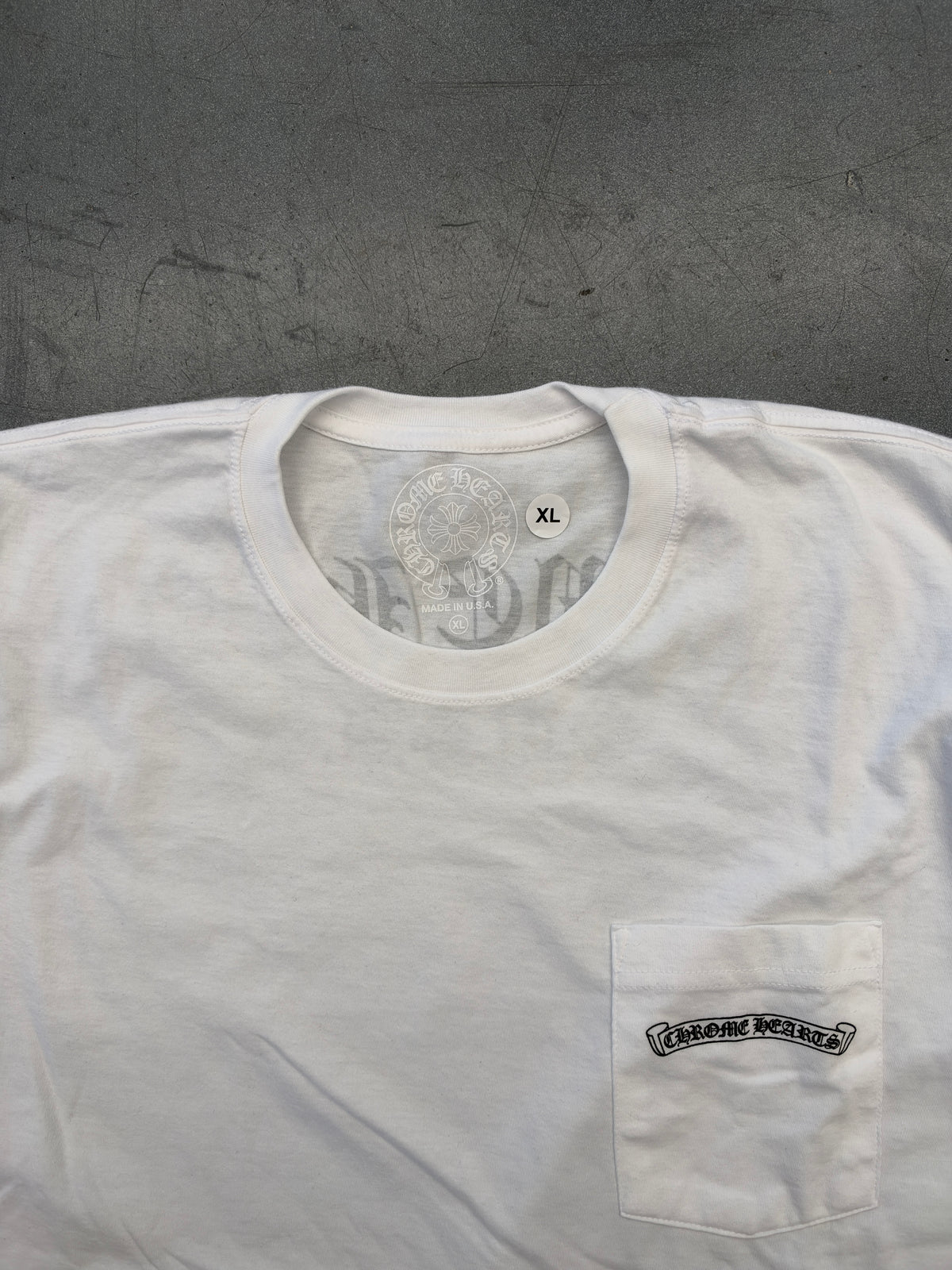 CHROME HEARTS U.S.A. POCKET TEE - WHITE/BLACK