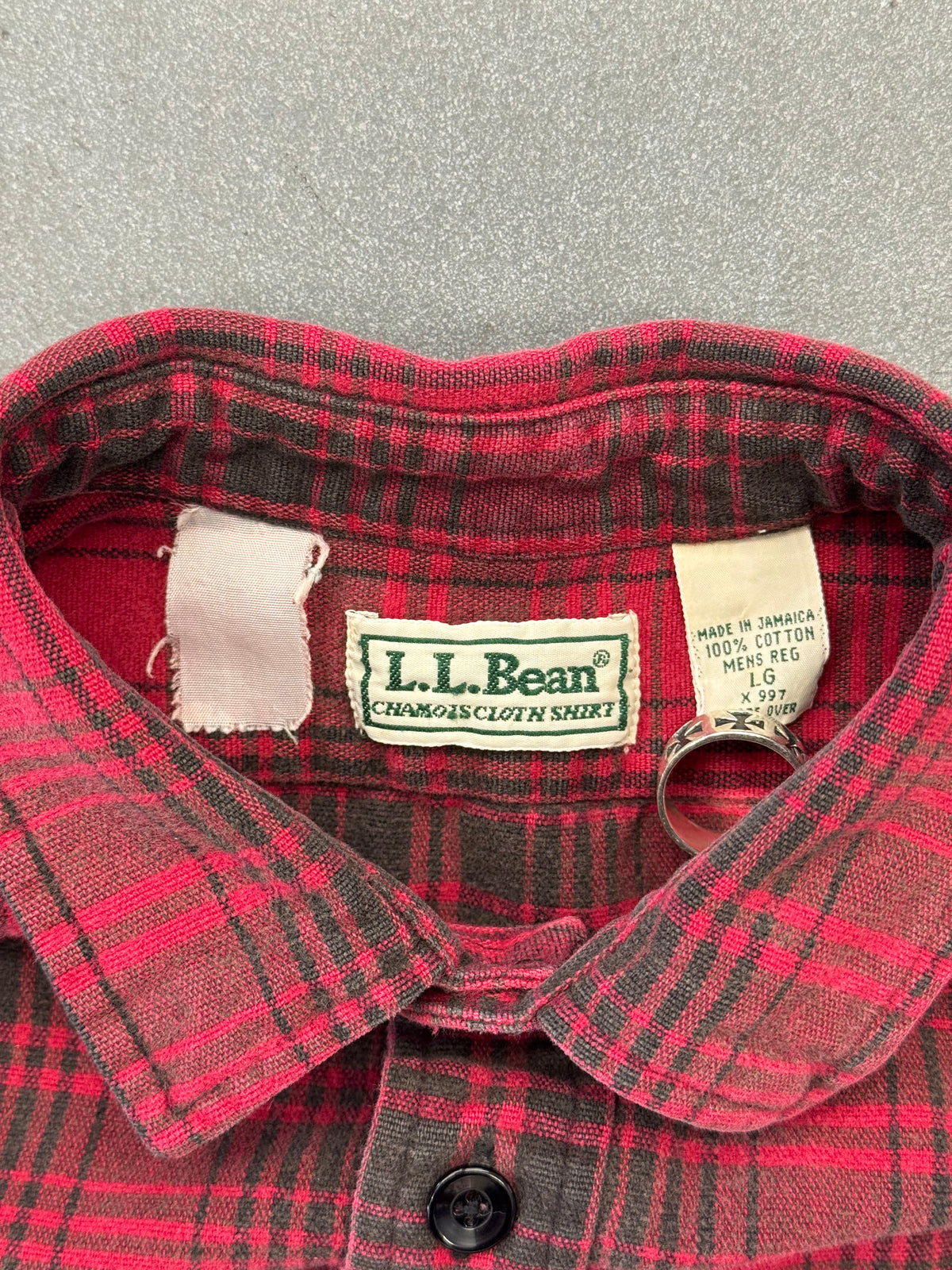 VINTAGE L.L. BEAN FLANNEL BUTTON UP SHIRT - RED