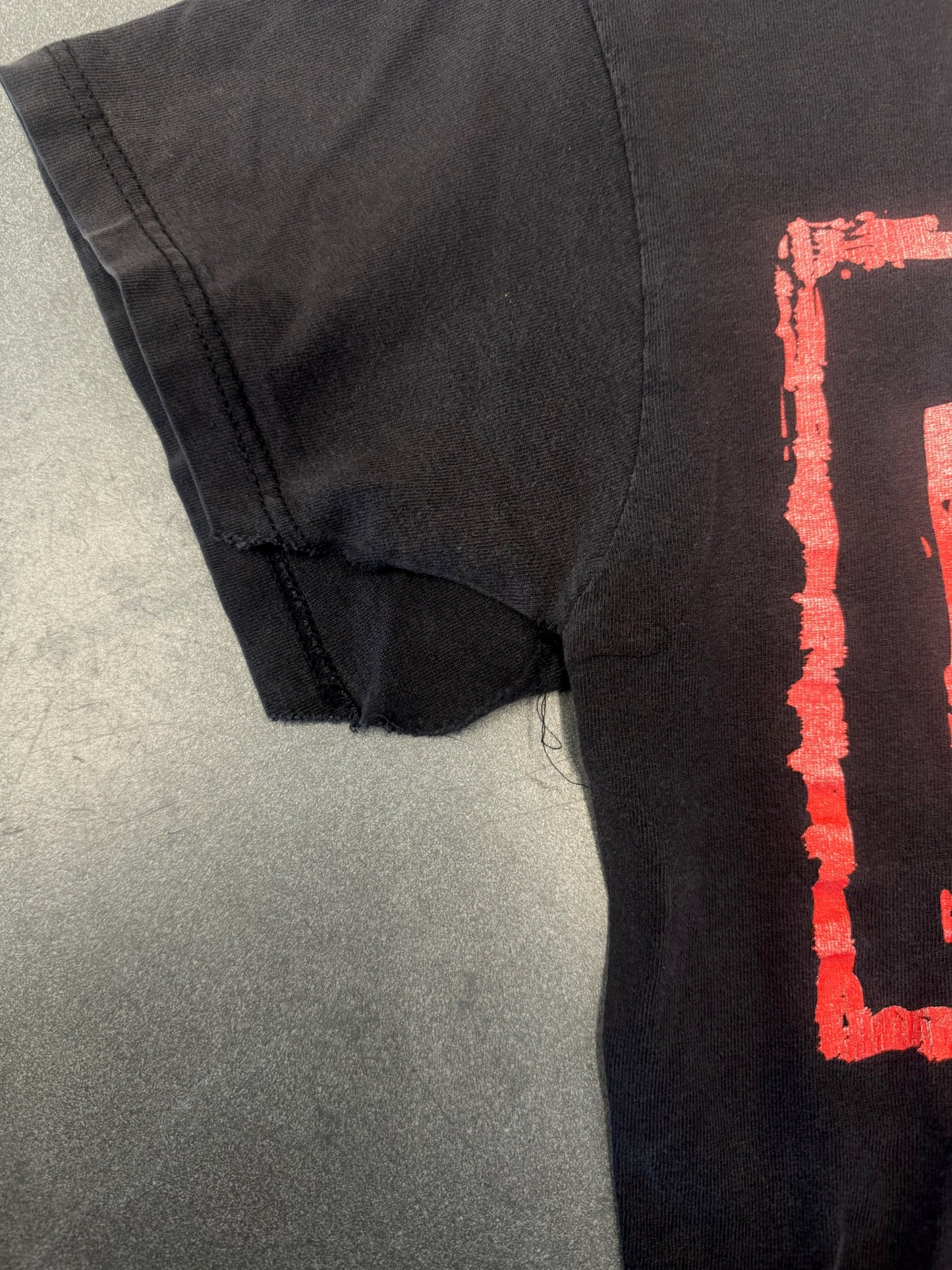 90S NWO NEW WORLD ORDER NO MERCY TEE (FADED PLANET TAG)