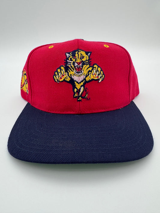 90S FLORIDA PANTHERS BACK BLOCK LETTER SPELL-OUT AMERICAN NEEDLE SNAPBACK HAT
