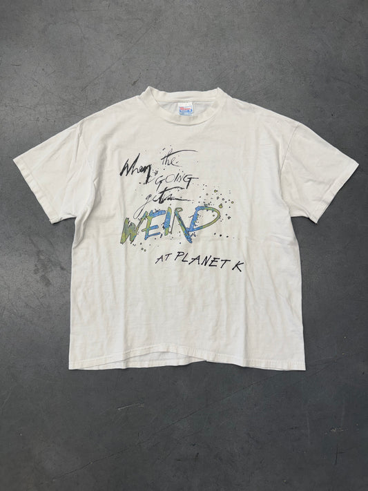 90S HUNTER S. THOMPSON WEIRD AT PLANET K RALPH STEADMAN TEE (HANES TAG)