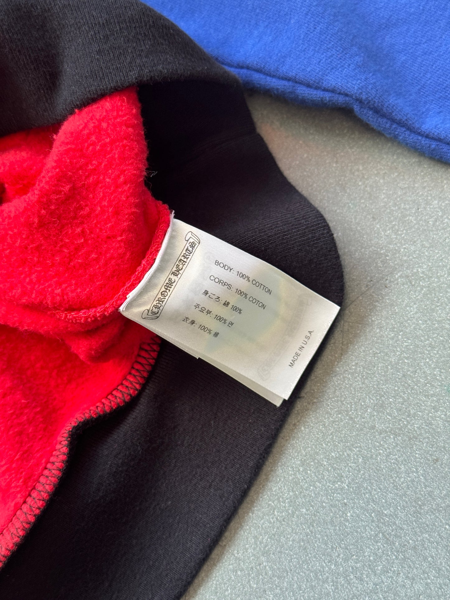 CHROME HEARTS MATTY BOY COLOR-BLOCK CHOMPER HOODIE (XS)