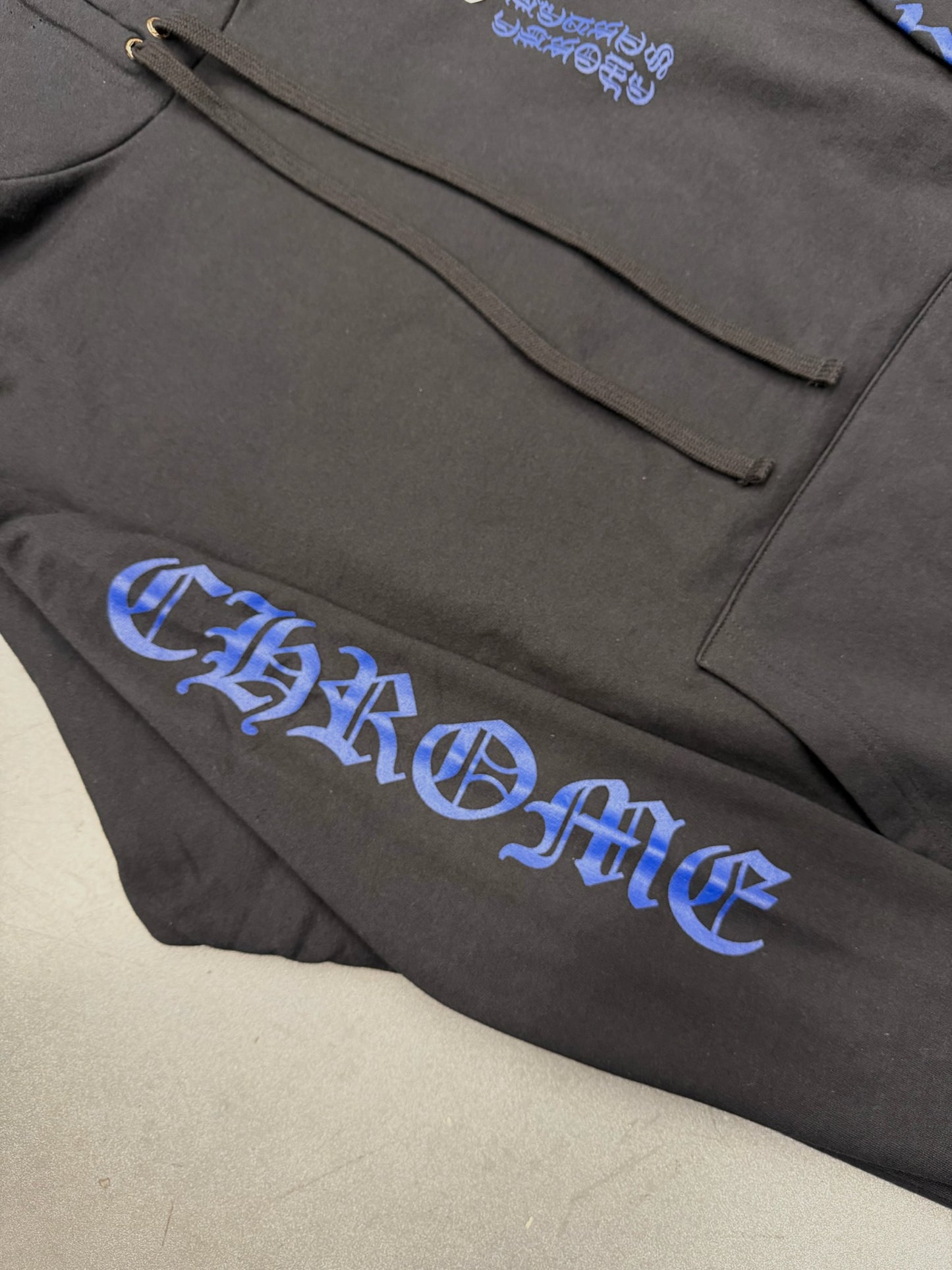 CHROME HEARTS BLUE VERTICAL LOGO PULLOVER HOODIE