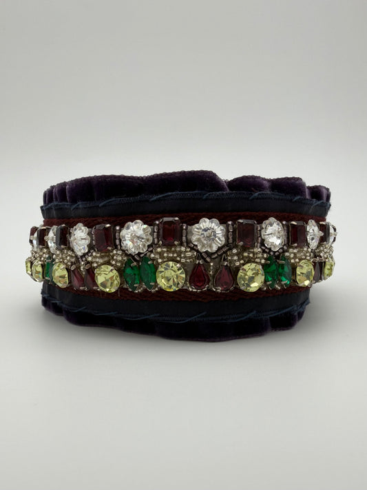 VINTAGE PRADA VELVET GEMSTONE TIE-STRAP BELT