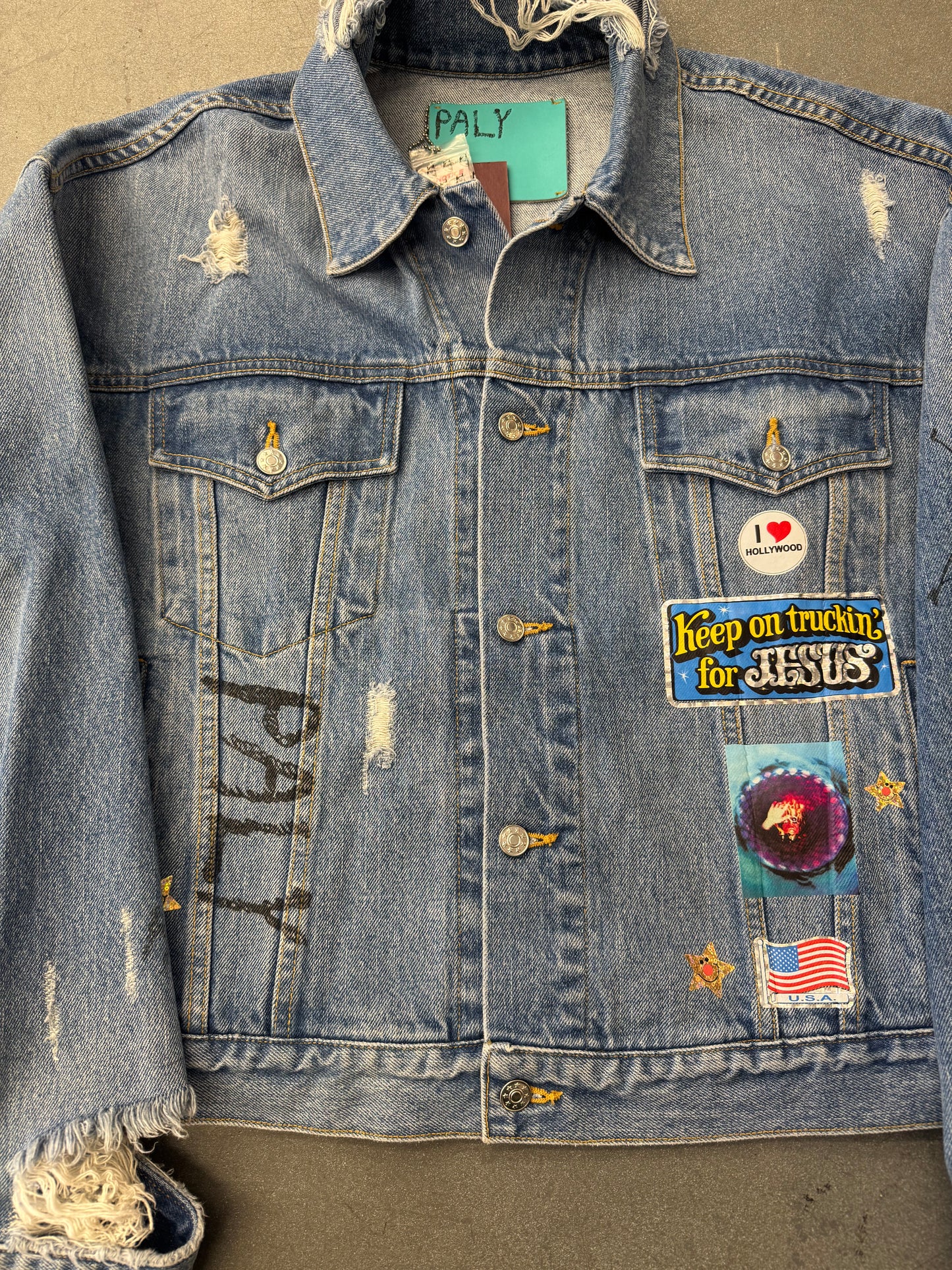 PALY HOLLYWOOD TRY-HARD DENIM TRUCKER JACKET