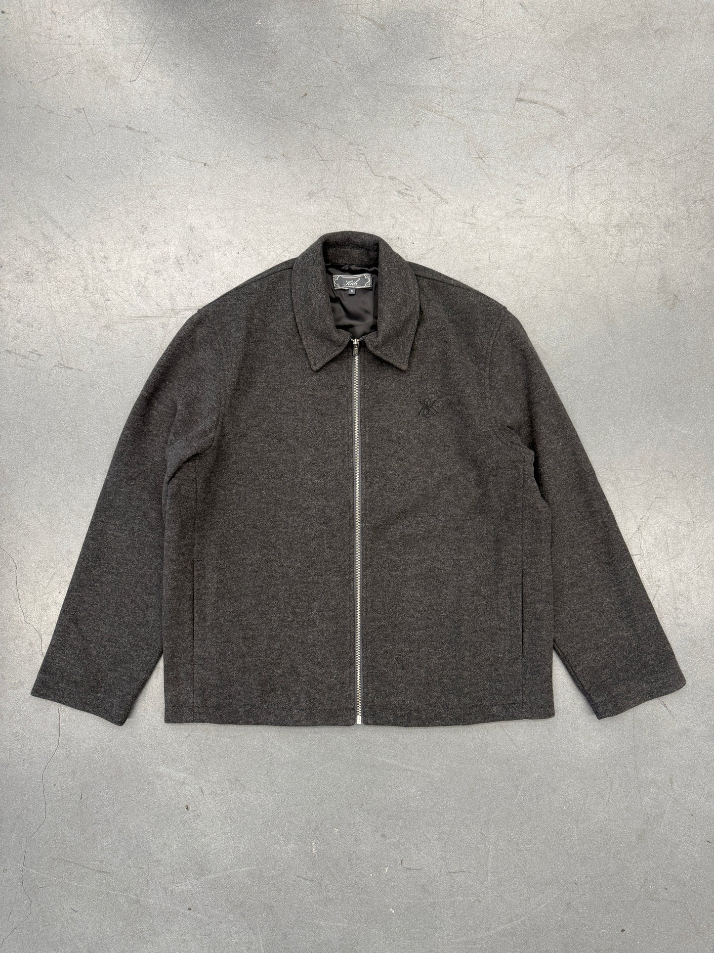 KITH FELTED JERSEY LANE COACHES JACKET - HEATHER CHARCOAL