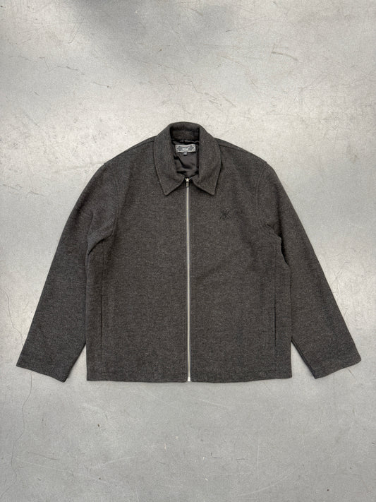 KITH FELTED JERSEY LANE COACHES JACKET - HEATHER CHARCOAL