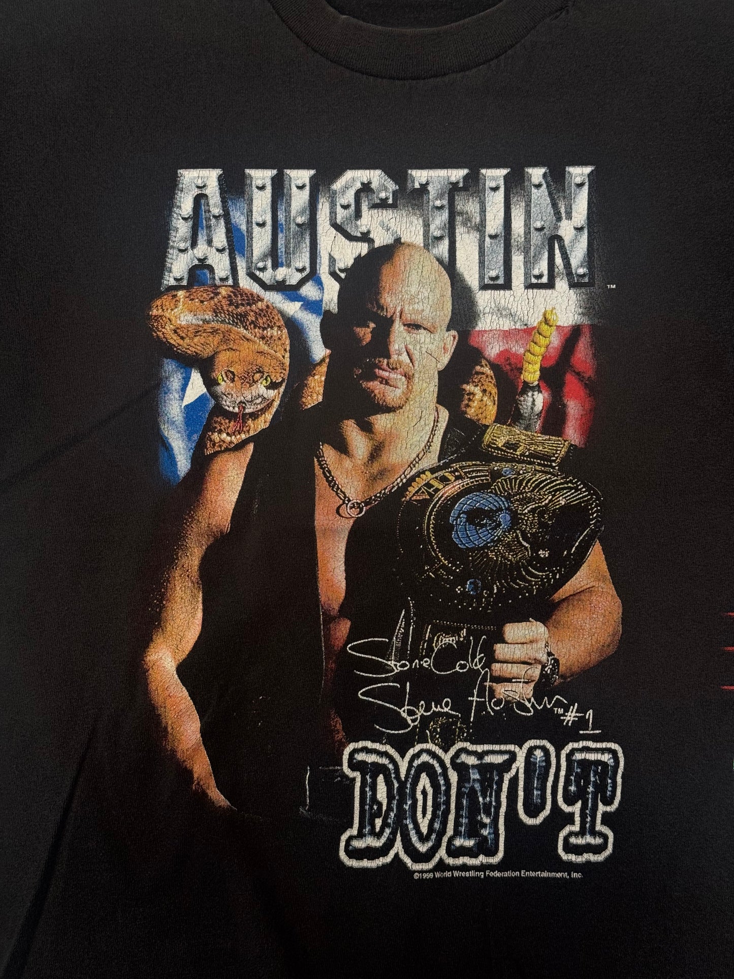 1999 WWF STONE COLD STEVE AUSTIN DONT TRUST ANYBODY! TEE (CUT TAG)