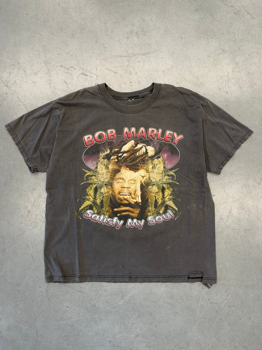 VINTAGE BOB MARLEY SATISFY MY SOUL BOOTLEG RAP-STYLE TEE (PULLED TAG)