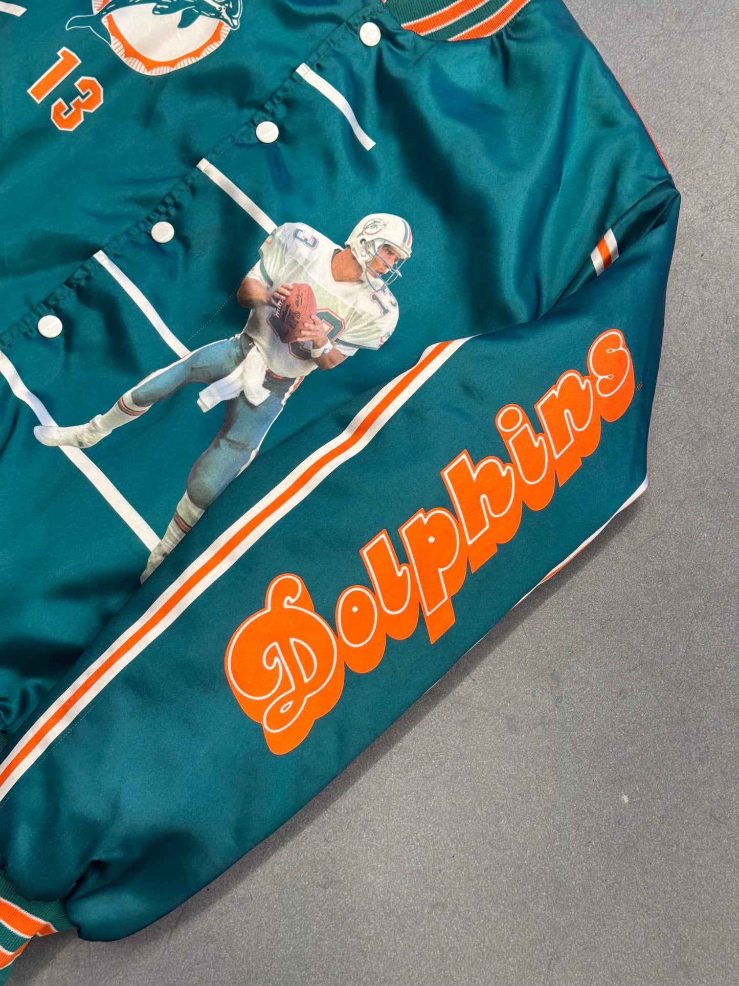 90S MIAMI DOLPHINS DAN MARINO STARLINE SATIN JACKET