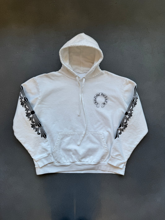 CHROME HEARTS HORSESHOE FLORAL SLEEVE HOODIE
