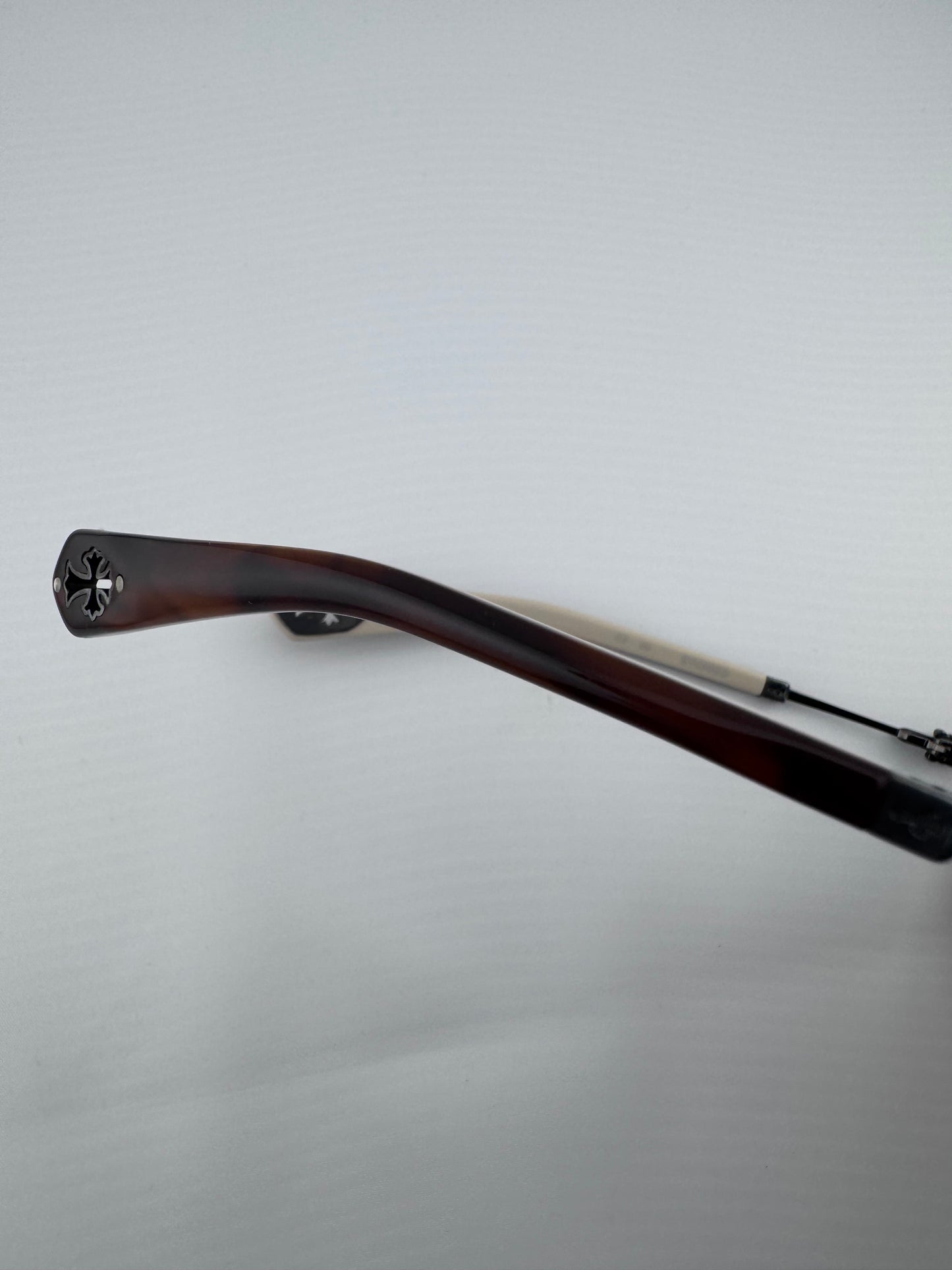 CHROME HEARTS STONED WHITE/BROWN SUNGLASSES (WITH CASE)