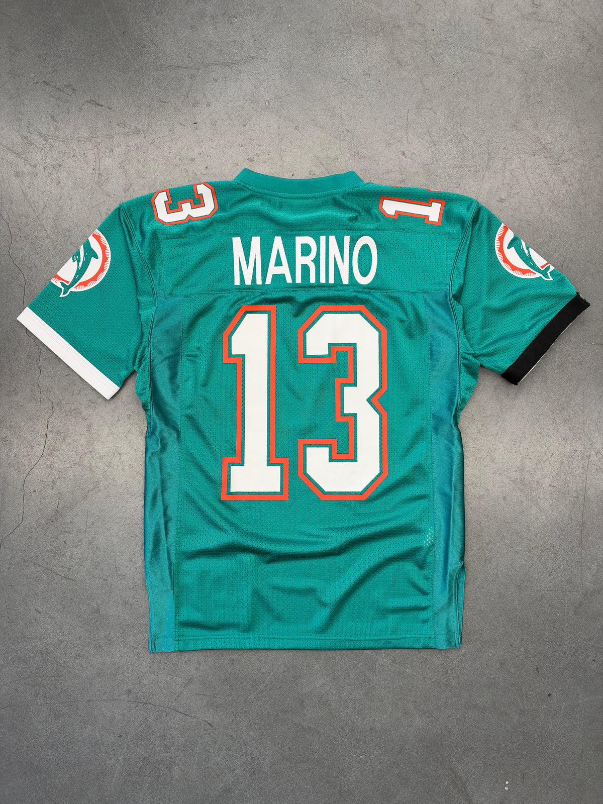 MITCHELL & NESS MIAMI DOLPHINS NFL DAN MARINO 1990 RETRO SILVER SEASON FOOTBALL JERSEY