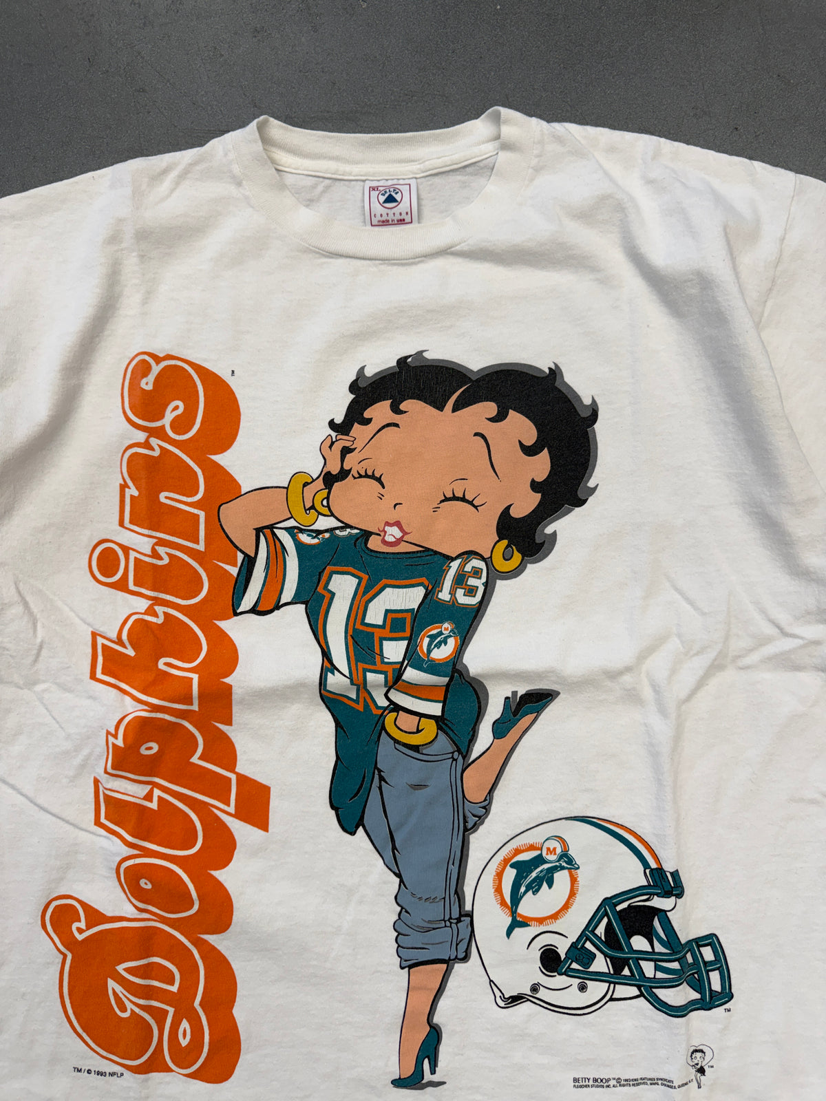1993 NFL MIAMI DOLPHINS BETTY BOOP TEE (DELTA TAG)