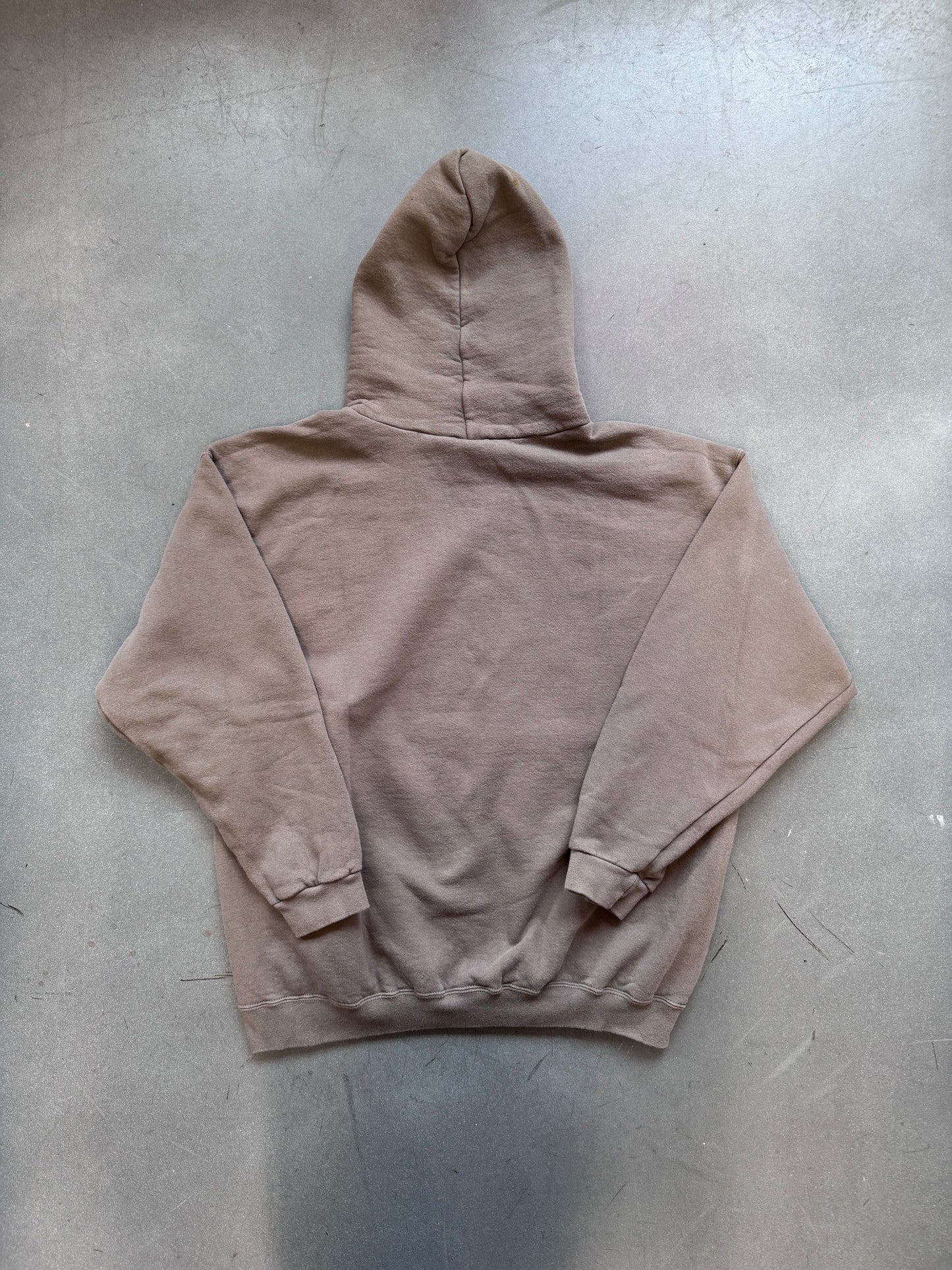 90'S NIKE CENTER SWOOSH HOODIE - TAUPE BROWN (XL) (WHITE/RED NIKE TAG)