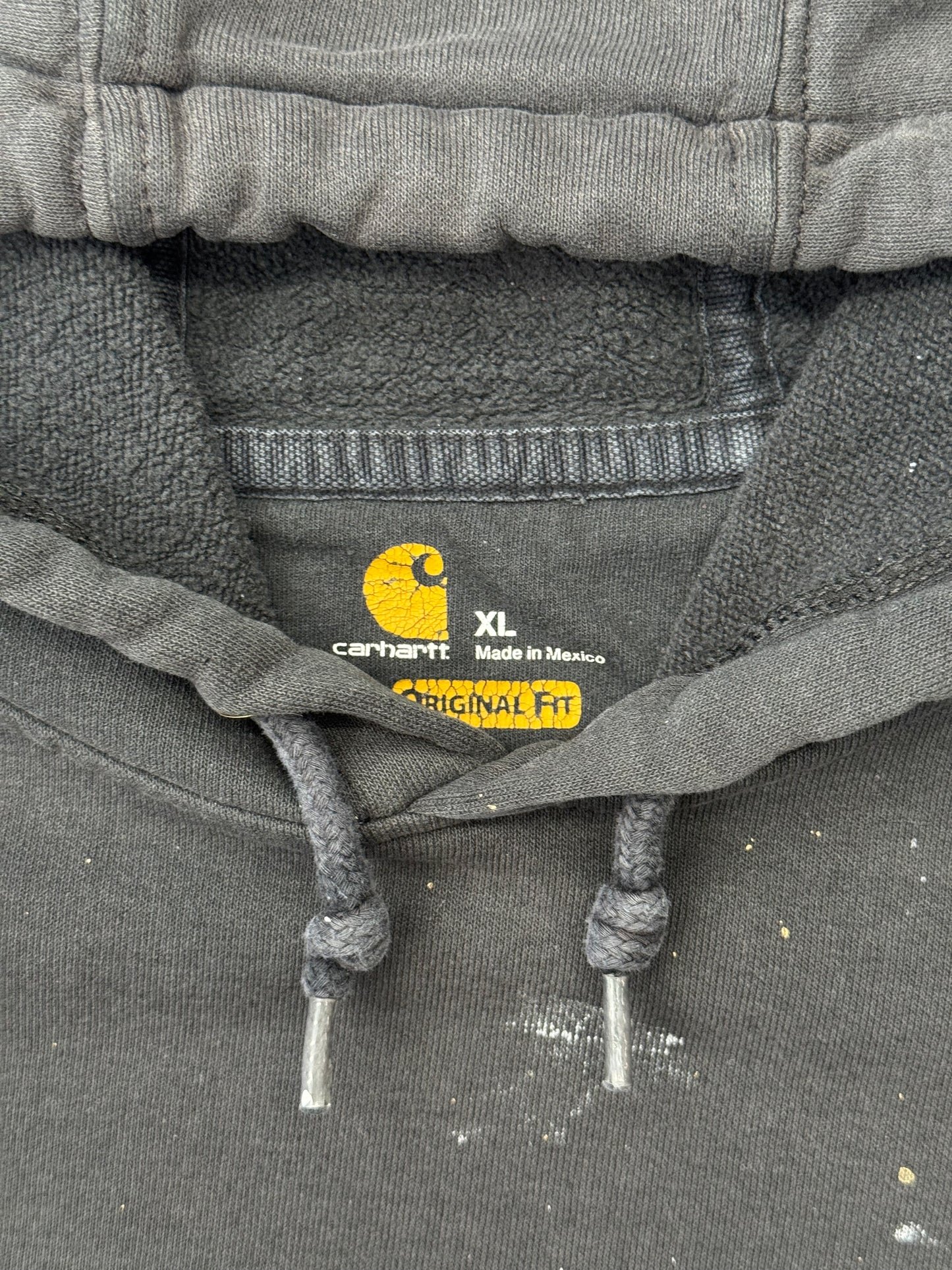 TYRANNY & MUTATION VINTAGE DISTRESSED SLEEVELESS CARHARTT HOODIE - BLACK