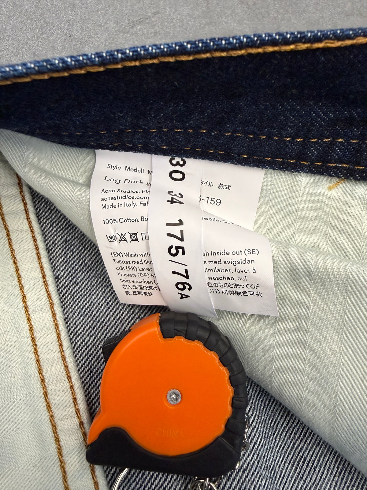 ACNE STUDIOS BLA KONST "LOG DARK BLUE" JEANS