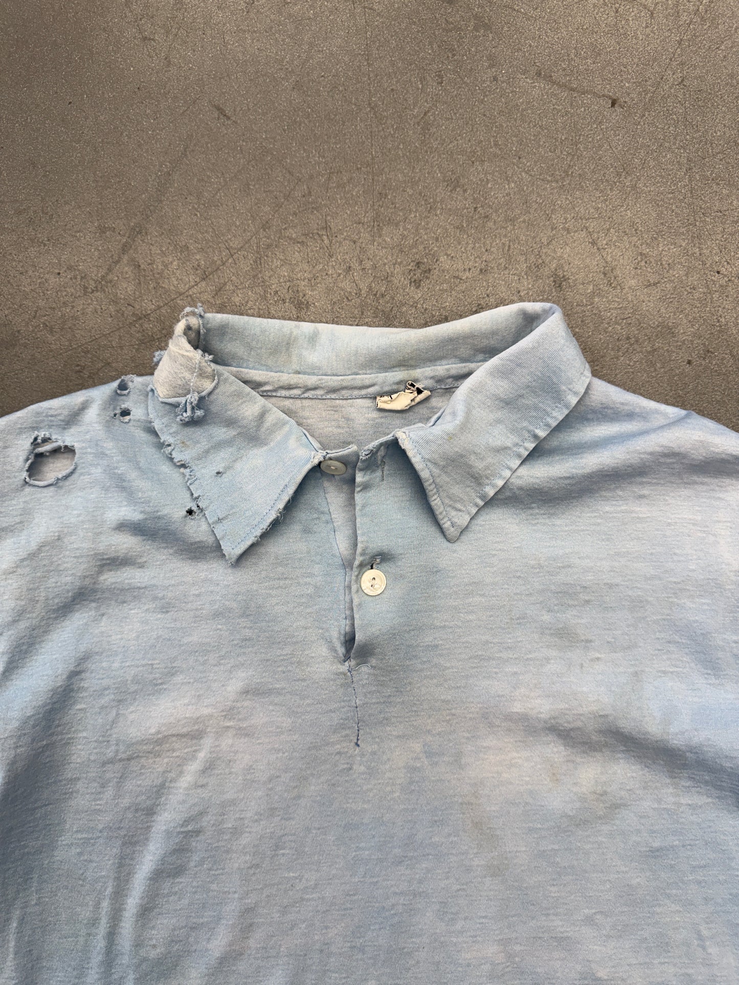 80S DISTRESSED BLANK POLO SHIRT (RENELLE TAG)