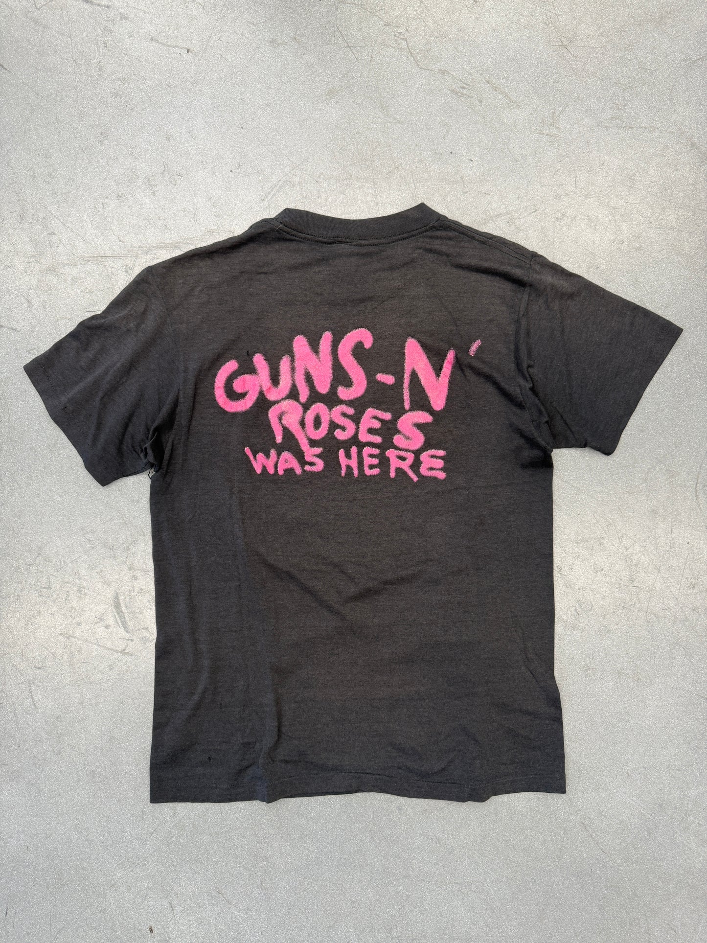 1987 "GUNS N ROSES WAS HERE" DOUBLE REVOLVER ALBUM COVER TEE (CHED TAG)