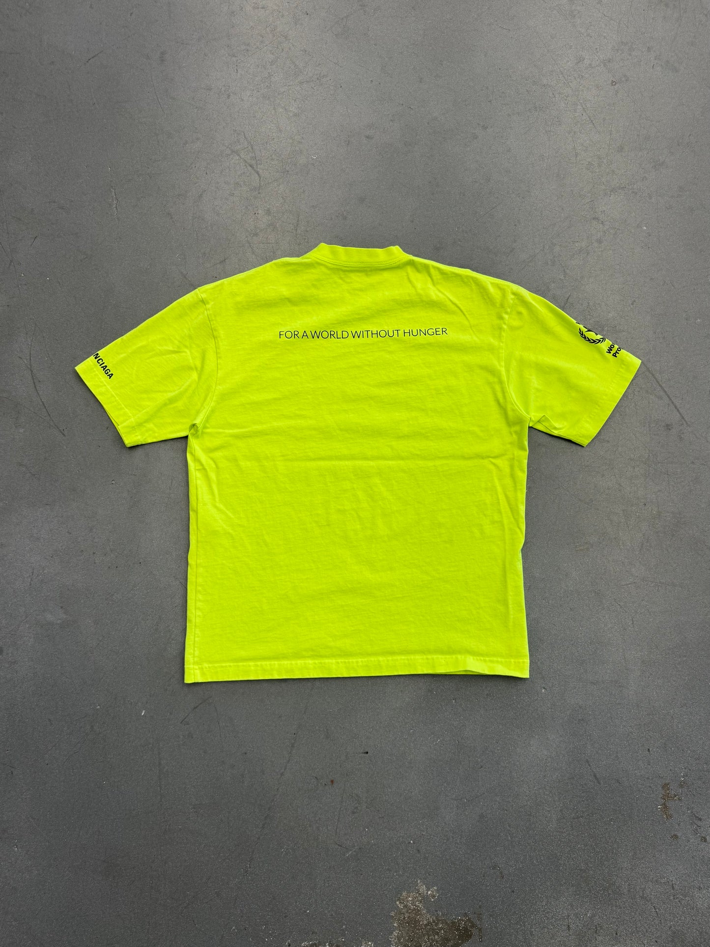 BALENCIAGA WORLD FOOD PROGRAMME TEE - FLUORESCENT YELLOW