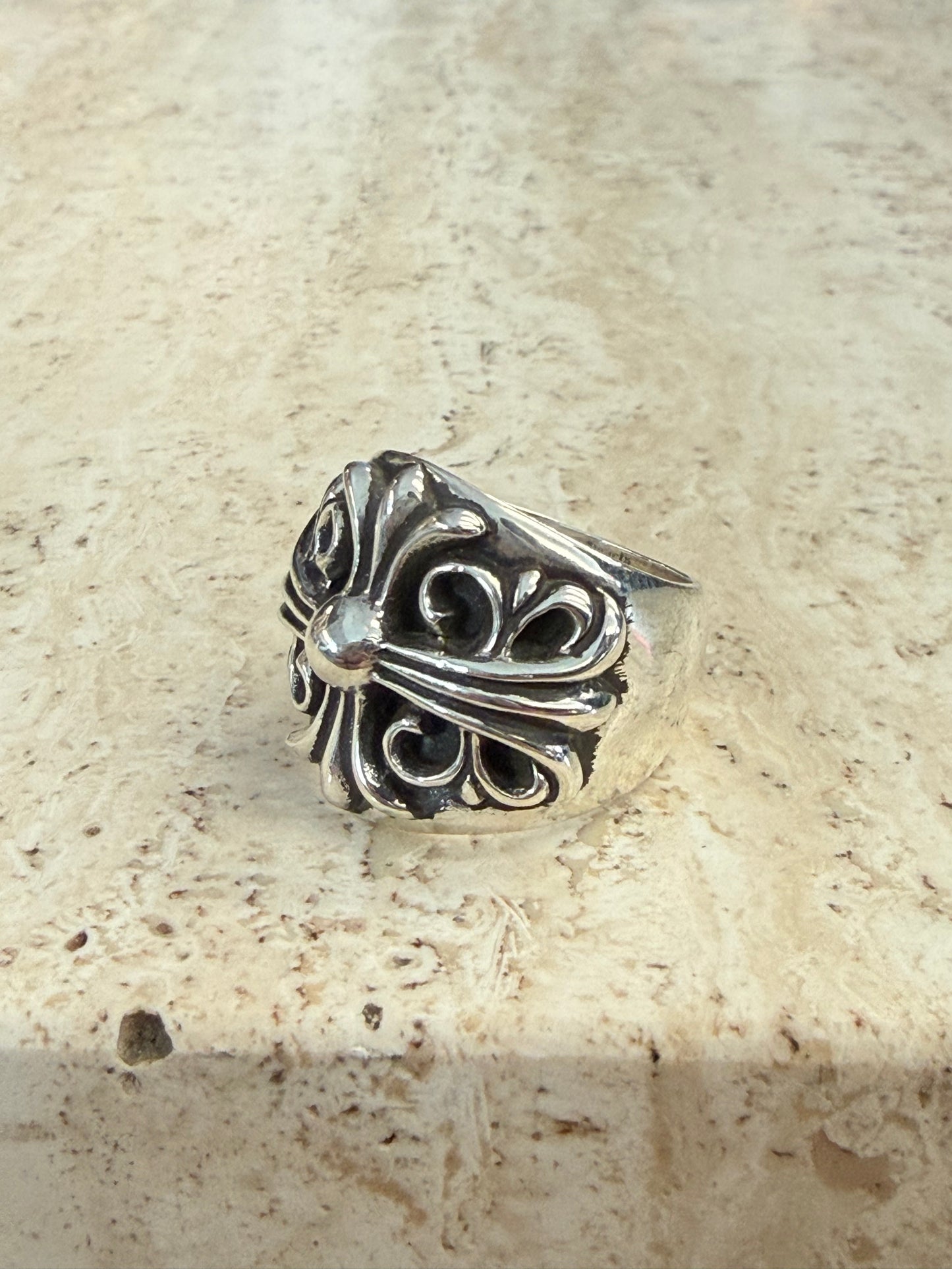 CHROME HEARTS KEEPER SILVER RING