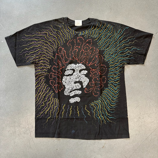 JIMI HENDRIX WORDS AOP TEE (HANES ULTRAWEIGHT TAG)